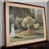 A03. Framed Monet print. As is. 32”h x 38”w  - $48 